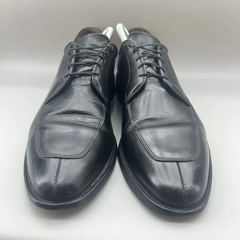 Allen Edmonds Delray Men Size 10.5 B‎ Shoes Black Leather Split Toe Oxford 9564